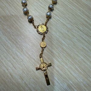Gold and Silver Cross Pendant Necklace